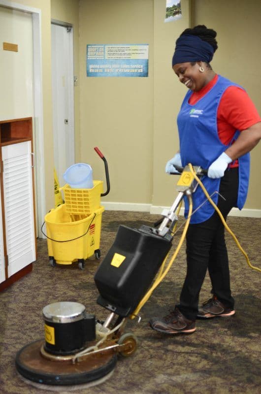 Golden Trees cleaning team member at work